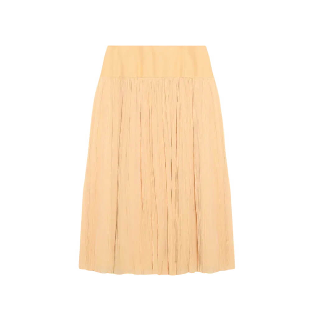 Mint Velvet Yellow Drop Waist Crinkle Midi Skirt
